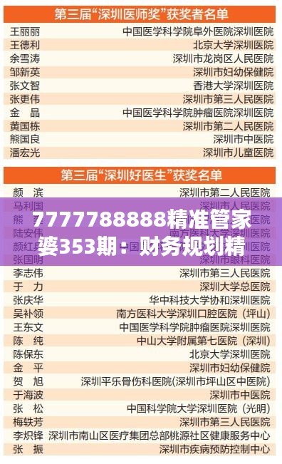 7777788888精準(zhǔn)管家婆353期：財(cái)務(wù)規(guī)劃精析
