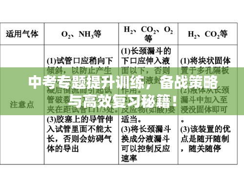 中考專題提升訓(xùn)練，備戰(zhàn)策略與高效復(fù)習(xí)秘籍！