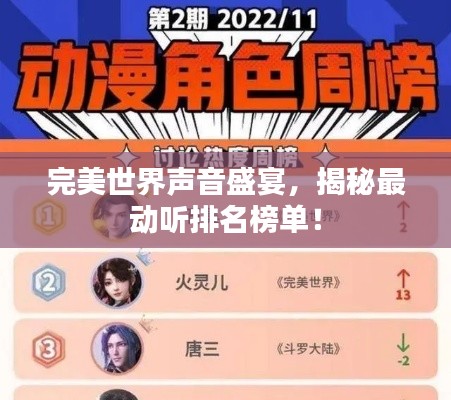 完美世界聲音盛宴，揭秘最動聽排名榜單！