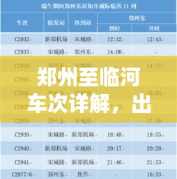 鄭州至臨河車次詳解，出行選擇與參考標題