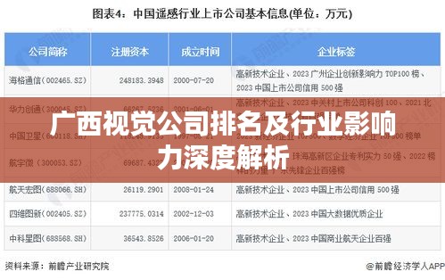 廣西視覺(jué)公司排名及行業(yè)影響力深度解析