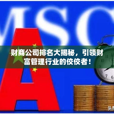 財商公司排名大揭秘，引領(lǐng)財富管理行業(yè)的佼佼者！