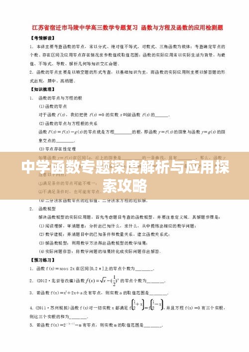 中學函數(shù)專題深度解析與應用探索攻略