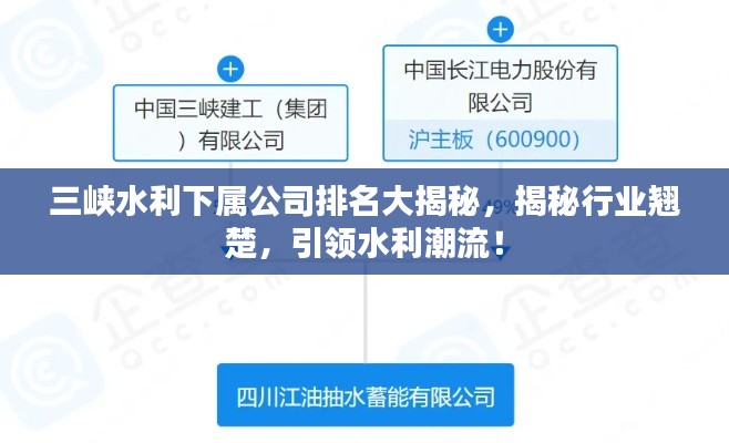三峽水利下屬公司排名大揭秘，揭秘行業(yè)翹楚，引領水利潮流！