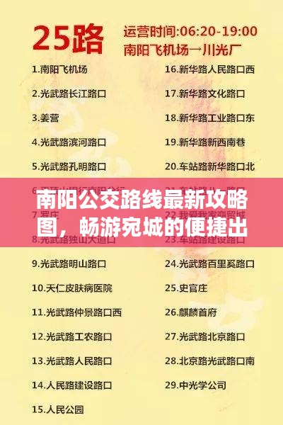 南陽公交路線最新攻略圖，暢游宛城的便捷出行指南