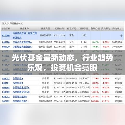 光伏基金最新動態(tài)，行業(yè)趨勢樂觀，投資機會亮眼
