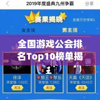 全國(guó)游戲公會(huì)排名Top10榜單揭曉！