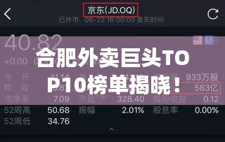 合肥外賣巨頭TOP10榜單揭曉！