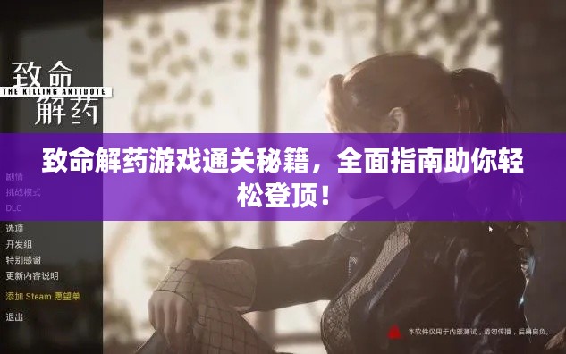 致命解藥游戲通關(guān)秘籍，全面指南助你輕松登頂！