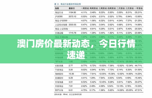 澳門房?jī)r(jià)最新動(dòng)態(tài)，今日行情速遞