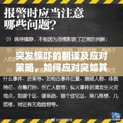 突發(fā)驚嚇的翻譯及應(yīng)對(duì)策略，如何應(yīng)對(duì)突如其來的驚嚇？