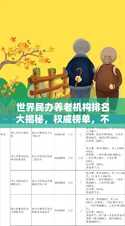 世界民辦養(yǎng)老機(jī)構(gòu)排名大揭秘，權(quán)威榜單，不容錯(cuò)過(guò)！