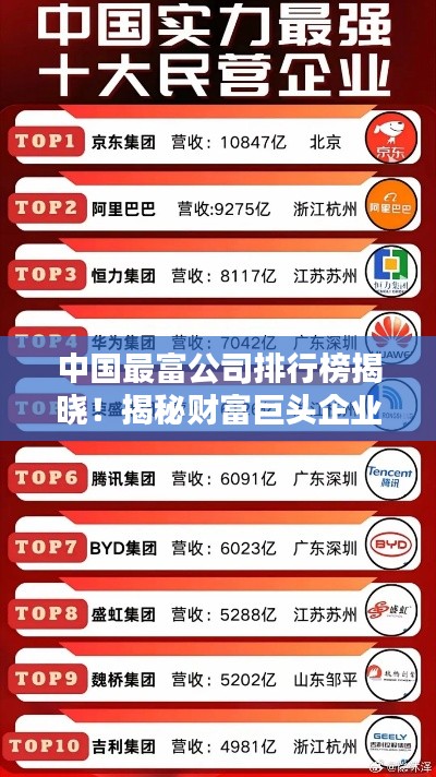 中國(guó)最富公司排行榜揭曉！揭秘財(cái)富巨頭企業(yè)