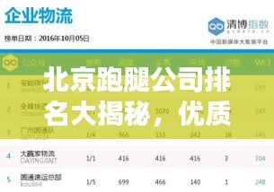 北京跑腿公司排名大揭秘，優(yōu)質(zhì)服務(wù)榜單，讓您輕松選擇！