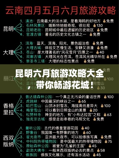昆明六月旅游攻略大全，帶你暢游花城！