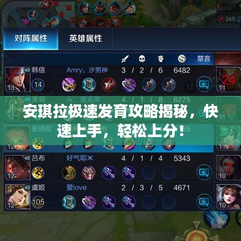 安琪拉極速發(fā)育攻略揭秘，快速上手，輕松上分！