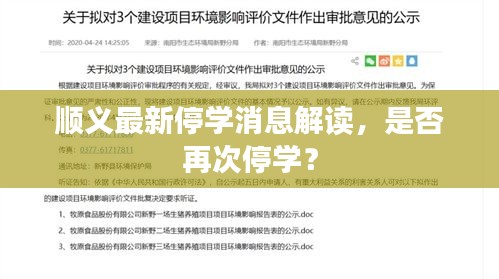 順義最新停學消息解讀，是否再次停學？