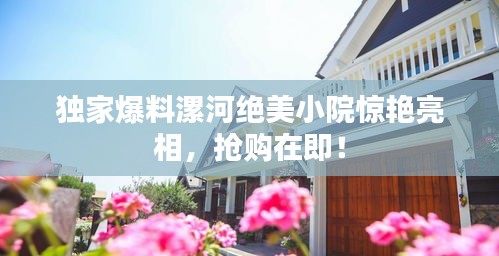 獨家爆料漯河絕美小院驚艷亮相，搶購在即！