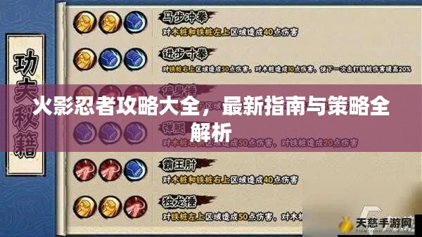 火影忍者攻略大全，最新指南與策略全解析