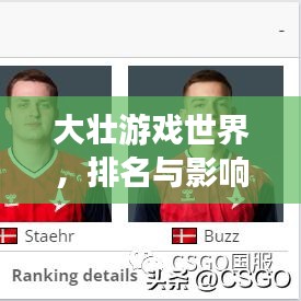 大壯游戲世界，排名與影響力的巔峰對決！