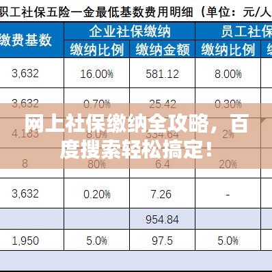網(wǎng)上社保繳納全攻略，百度搜索輕松搞定！